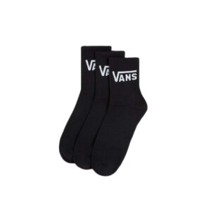 vans lot de 3 paires de chaussettes noires mi hautes en coton avec logo blanc 2