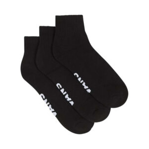 vans lot de 3 paires de chaussettes noires unies avec marque sur le dessous