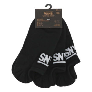 vans lot de 3 paires de socquettes en coton melange noires unies avec logo vans