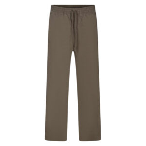 vans pantalon jogging en coton taupe uni coupe large a taille elastiquee
