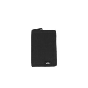 vans portefeuille noir en forme rectangle avec logo de la marque cousu