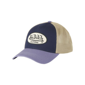 von dutch casquette bleue uni avec une partie de la couronne en filet fermeture snapback