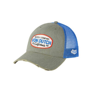 von dutch casquette bleue unie avec une partie de la couronne en filet