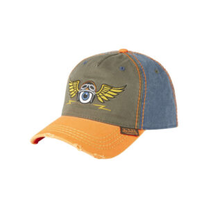 von dutch casquette en coton orange uni avec un motif brode et un bouton de couronne
