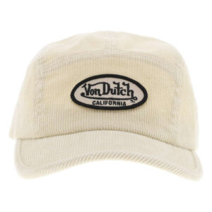 von dutch casquette strapback en coton beige en velours cotele avec un patch logo