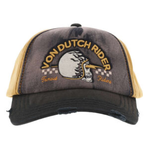 von dutch casquette strapback en coton moutarde aspect vintage avec de la broderie