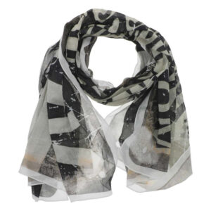 von dutch foulard en coton blanc transparent avec des imprimes noirs et rouges