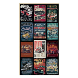 von dutch foulard en coton multicolore avec des imprimes et le nom de la marque