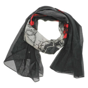 von dutch foulard en coton noir transparent avec des imprimes rouges et blancs