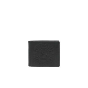von dutch portefeuille en cuir de chevre gris fonce avec logos embosses
