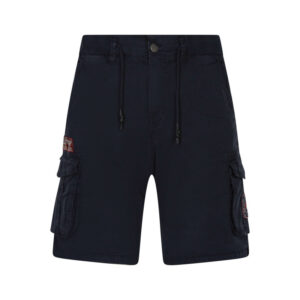 von dutch short cargo en coton marine uni pourvu d une coupe droite et de multiples poches