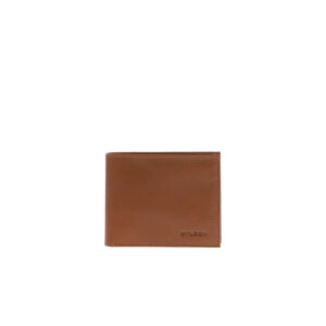 wylson portefeuille en cuir de vache camel uni avec une fermeture zippee