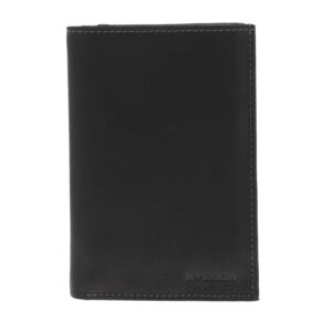 wylson portefeuille noir a rabat avec emplacements pour carte et poche monnaie